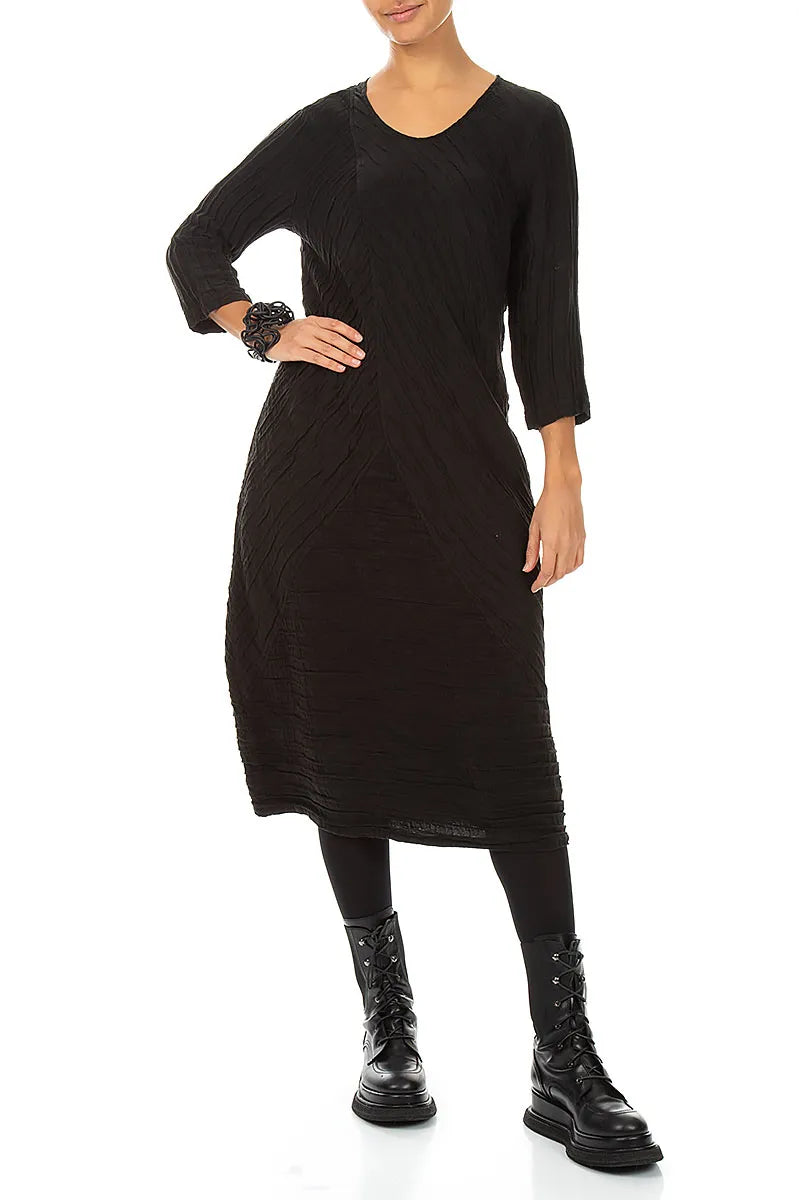 Abstract Bend Black Rubber Bracelet 2