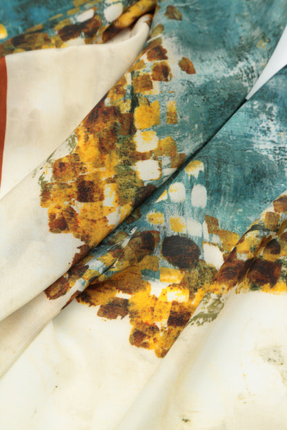 Abstrakter Mosaik-Seidenschal