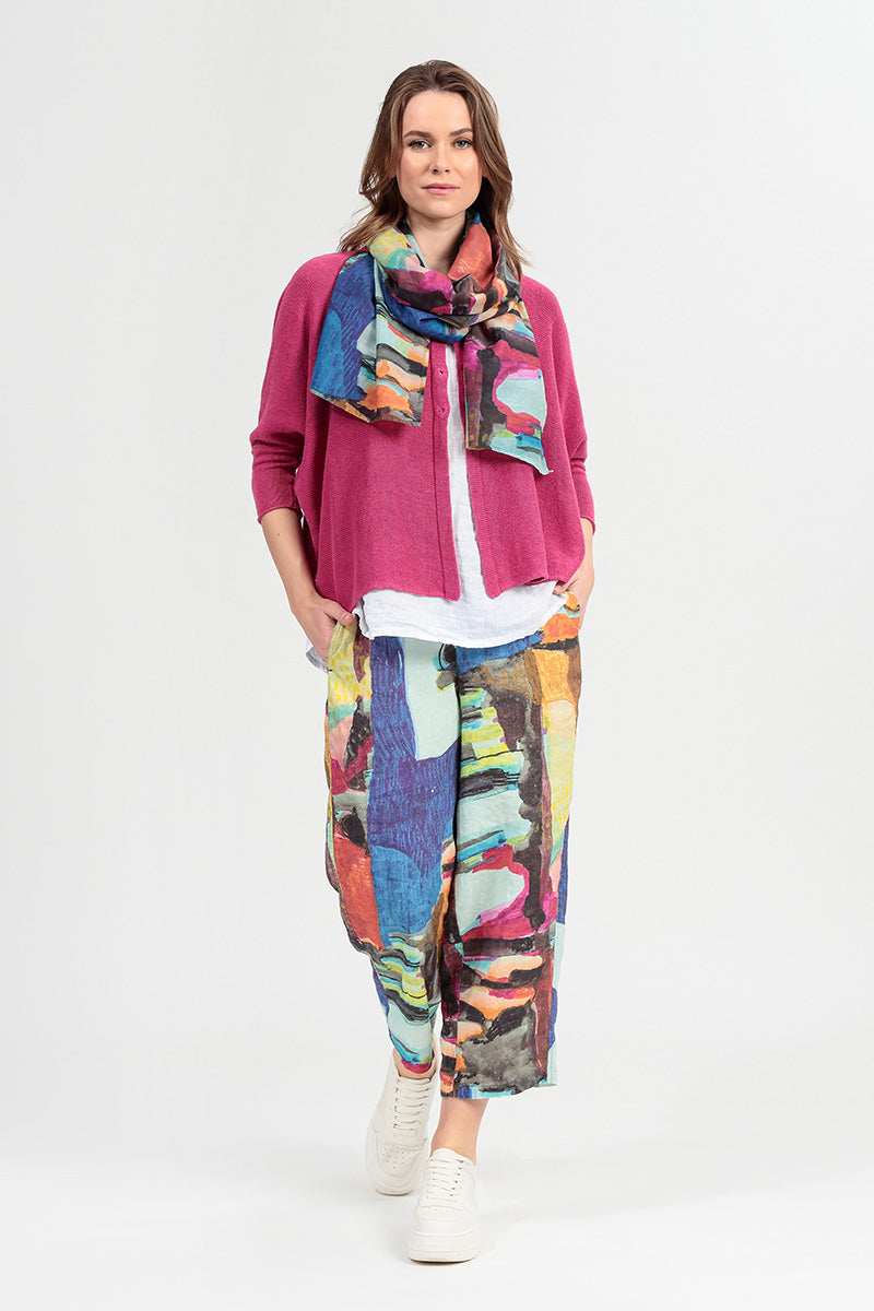 Abstract Silk Cotton Scarf 6