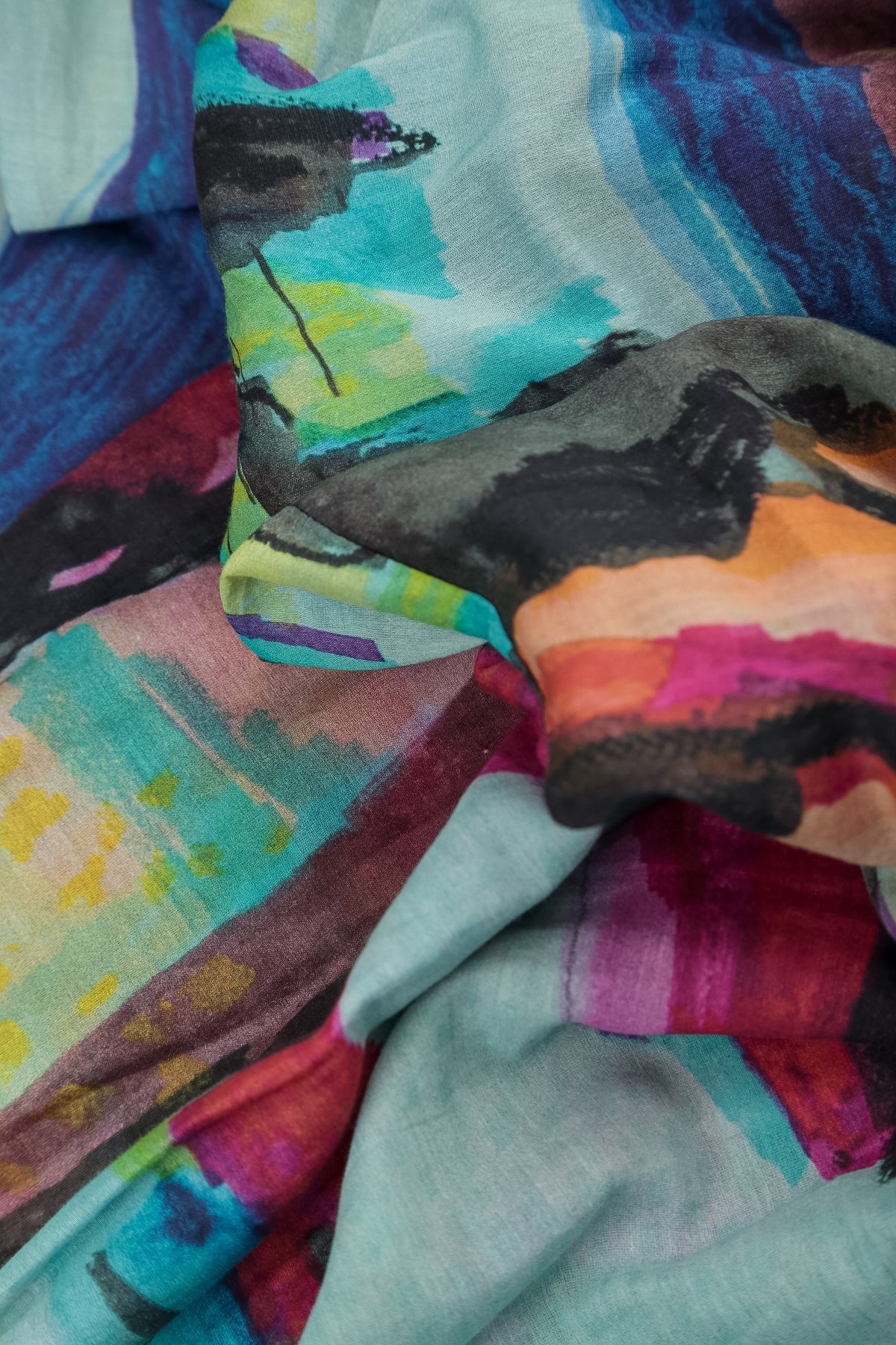 Abstract Silk Cotton Scarf 4