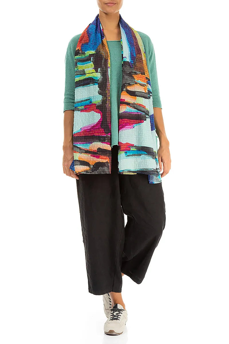 Abstract Textured Silk Scarf 2
