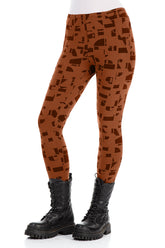 Aged Copper Letters Cotton Leggings 3