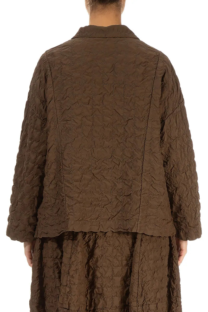 Plissierte Jacke aus Bambusseide in gealtertem Kupfer
