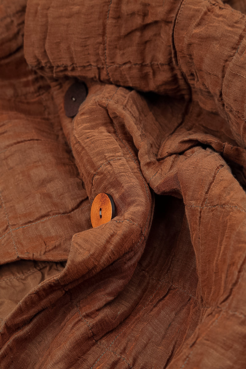 Aged Copper Pleated Silk Linen Jacket 5