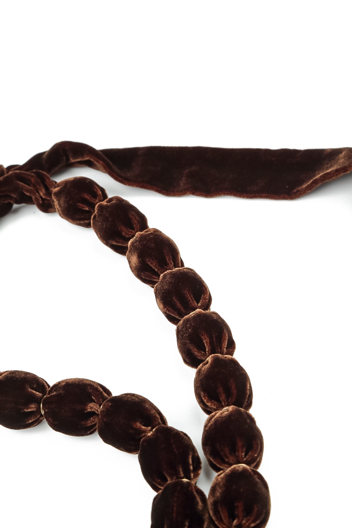 Aged Copper Silk Velvet Bead Necklace 5