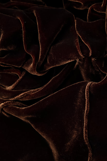 Aged Copper Silk Velvet Evening Hand Bag