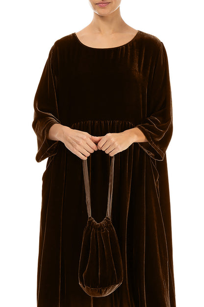 Aged Copper Silk Velvet Evening Hand Bag