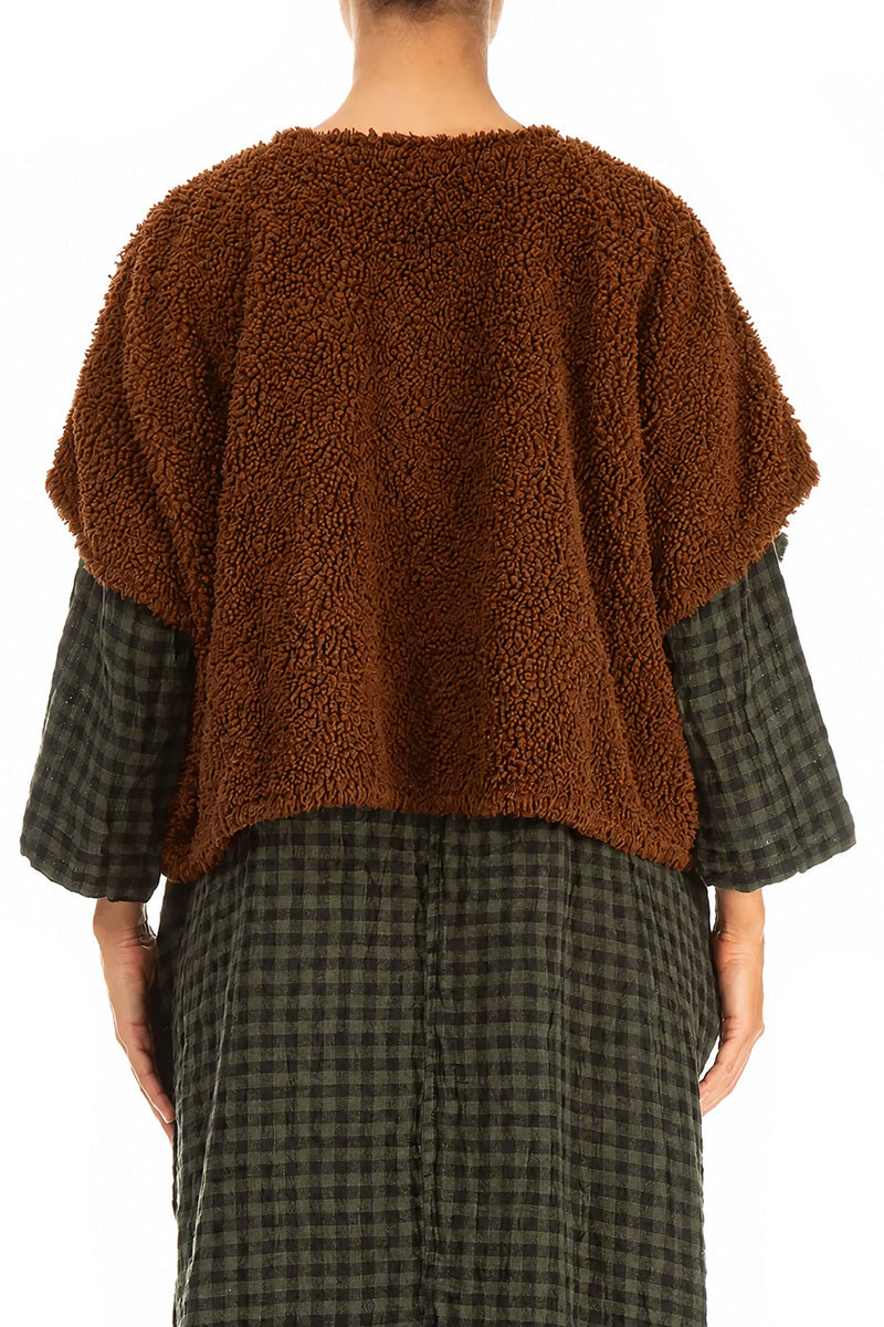 Aged Copper Teddy Cotton Gilet