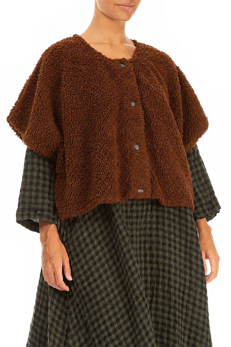 Aged Copper Teddy Cotton Gilet