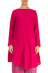 Angled Hemline Fuchsia Linen Tunic 1