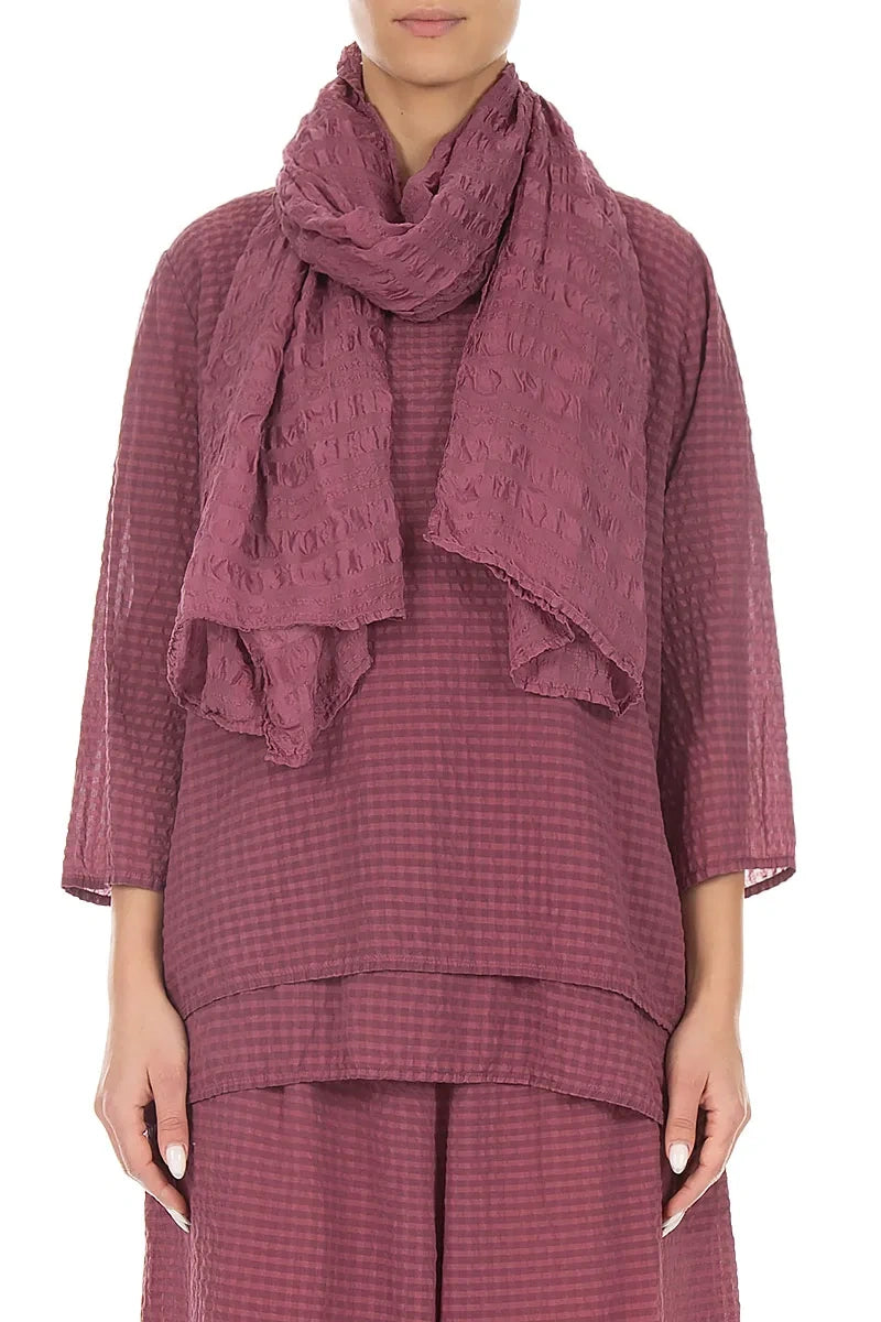 Antique Ruby Light Textured Silk Scarf 1