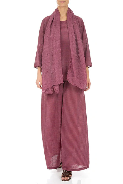 Antique Ruby Light Textured Silk Scarf 2