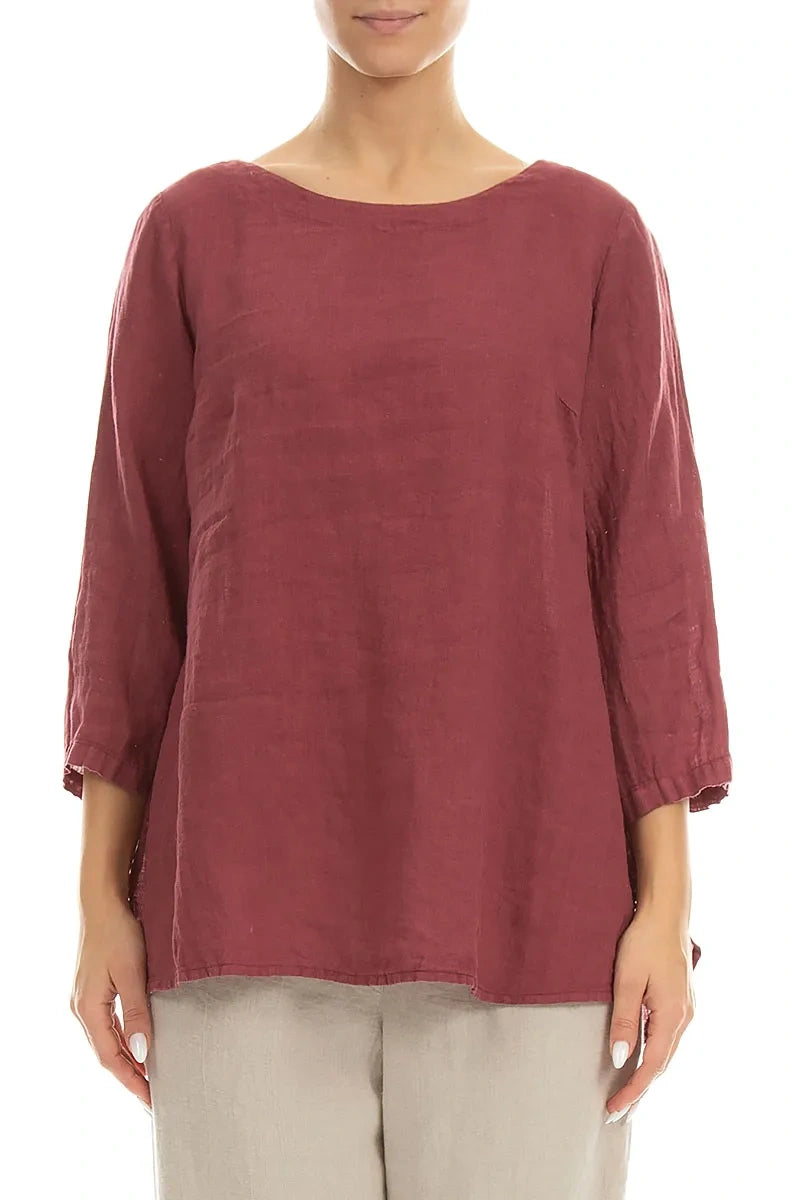Antique Ruby Linen Blouse 1