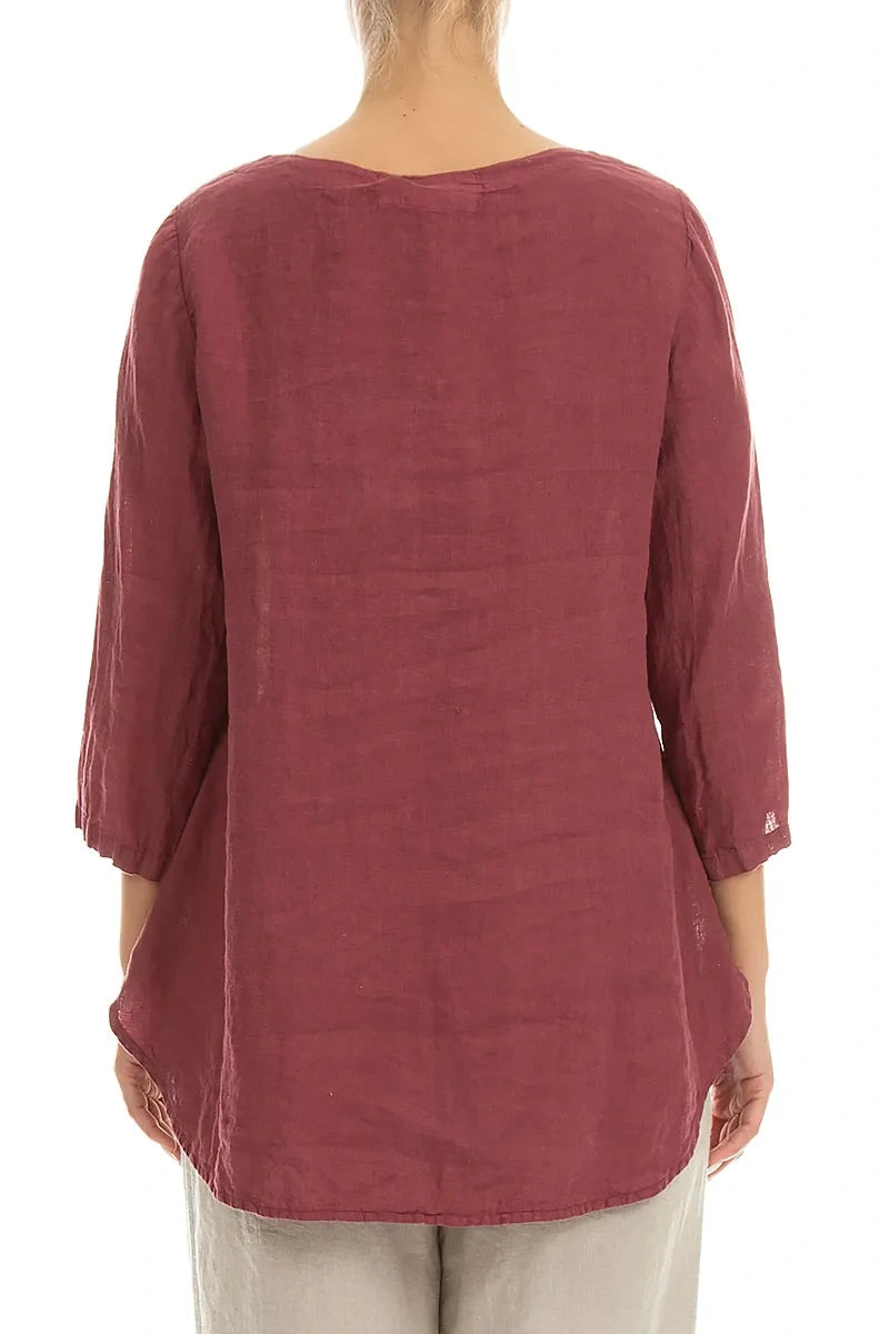 Antique Ruby Linen Blouse 2