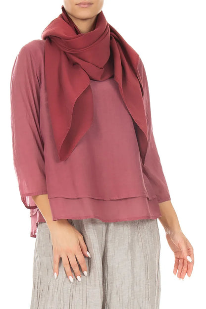 Antique Ruby Silk Bamboo Scarf 3