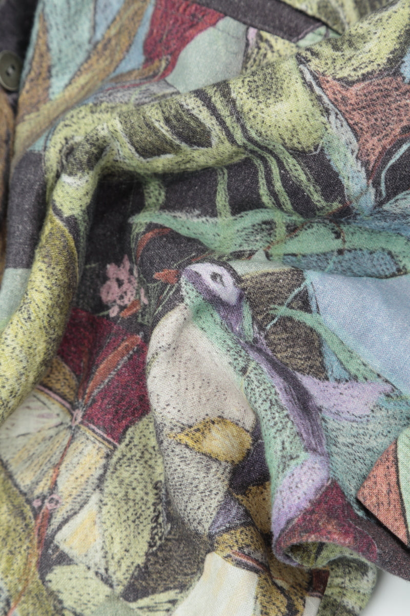 Kunst Mosaik Leinen Jackenbluse