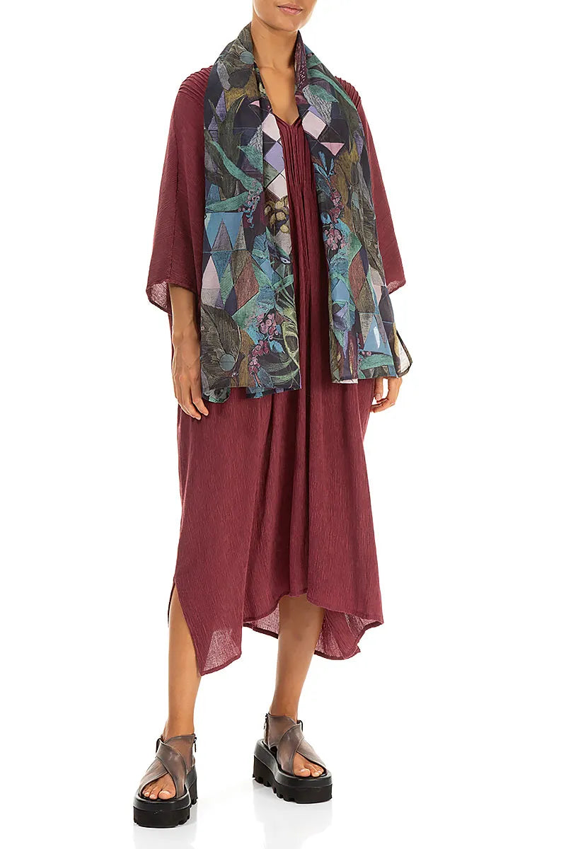 Seiden-Baumwoll-Schal mit Mosaikmuster