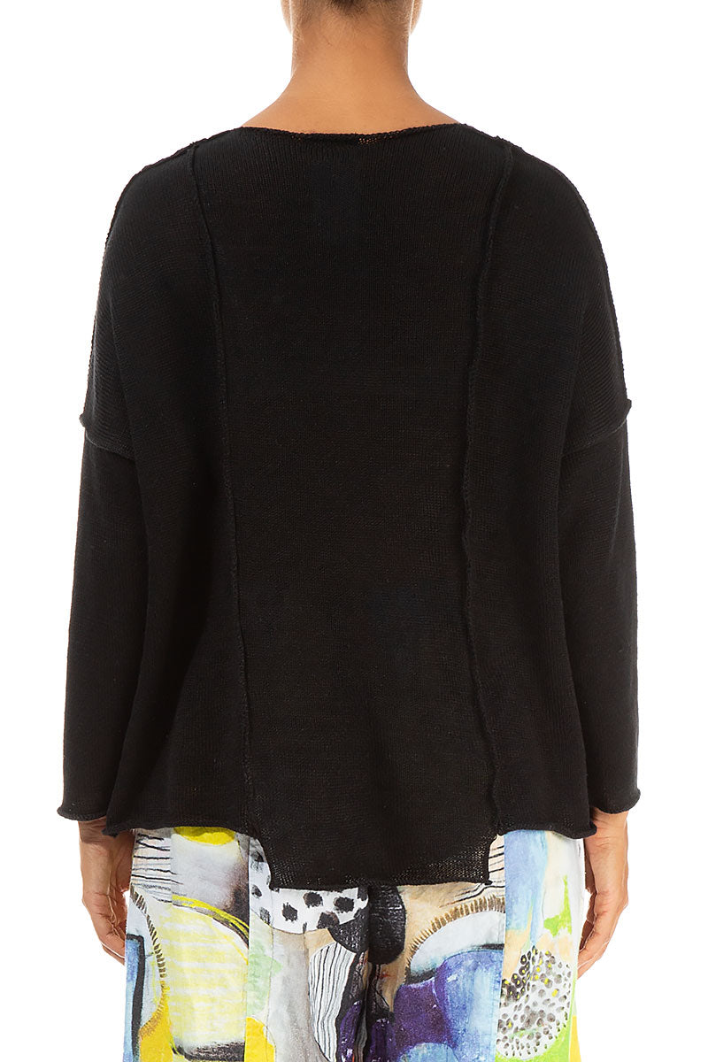 Artmaze Decor Black Linen Jumper 2
