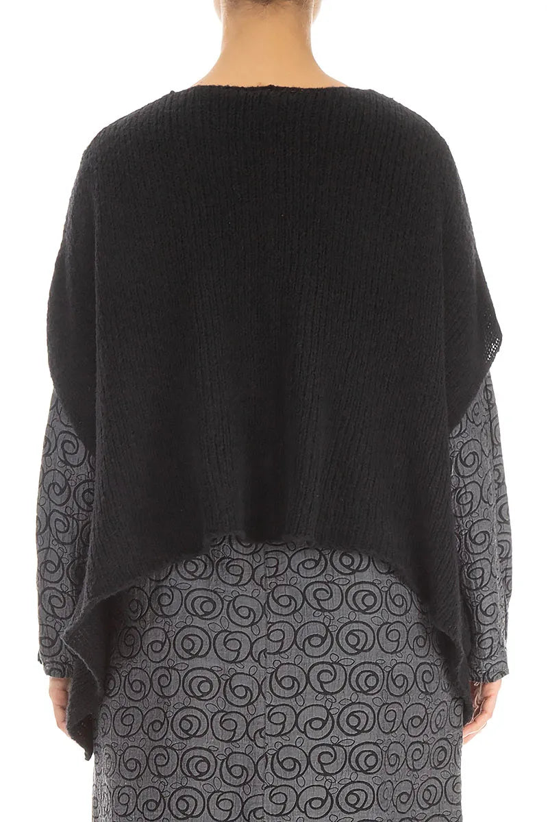 Asymmetric Black Wool Jumper 2