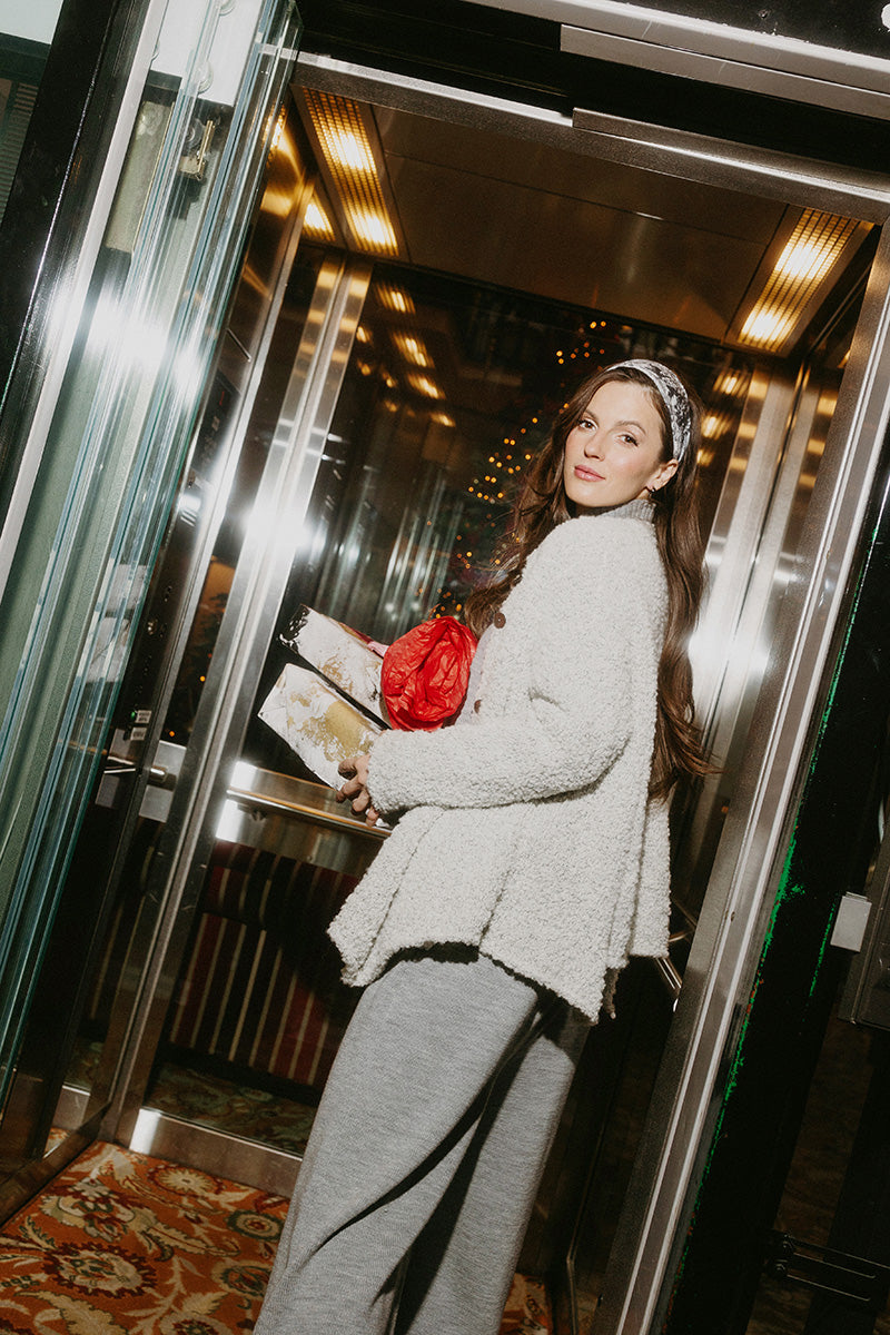 Asymmetric Buttoned Mélange Pearl Alpaca Wool Cardigan 1