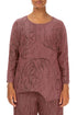 Asymmetric Crinkled Dusty Rose Abstract Draw Silk Blouse 1