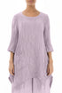 Asymmetric Crinkled Lilac Silk Linen Tunic 1