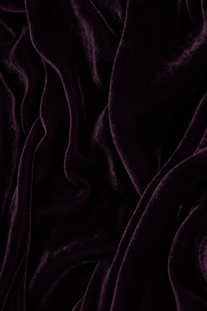 Asymmetric Deep Plum Silk Velvet Tunic 6