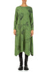 Asymmetric Flared Shamrock Green Mirage Cotton Dress 1