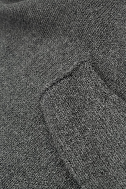 Asymmetric Grey Merino Wool Sweater 5