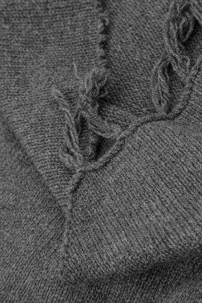 Asymmetric Grey Merino Wool Sweater 6