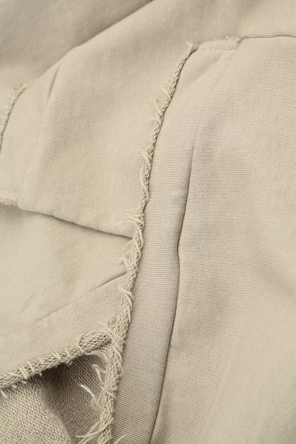 Asymmetric Olive French Terry Cotton Blouse