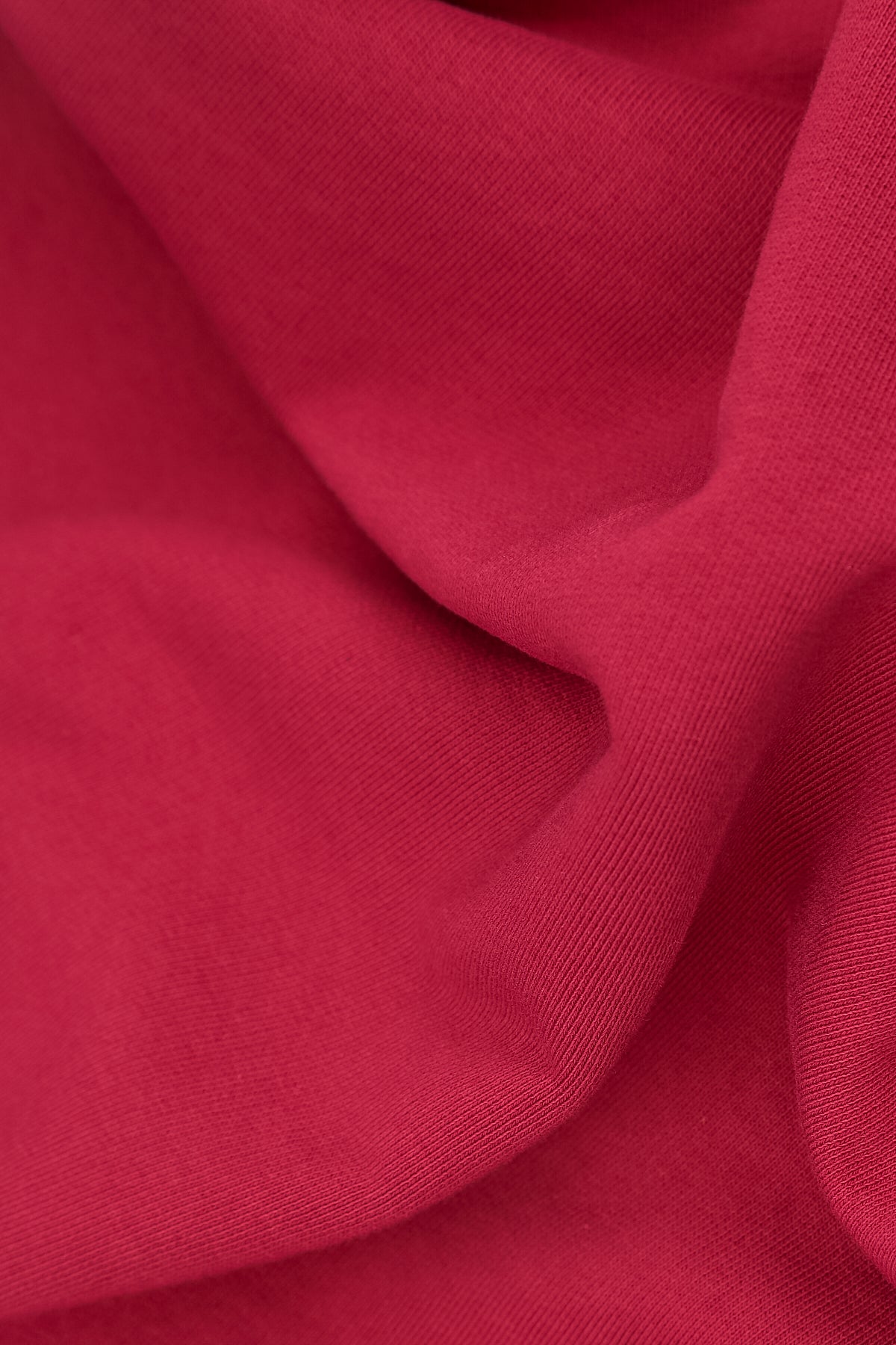 Asymmetric Ruby French Terry Cotton Blouse
