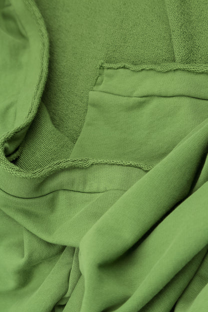 Blouse asymétrique en French terry Coton Vert trèfle