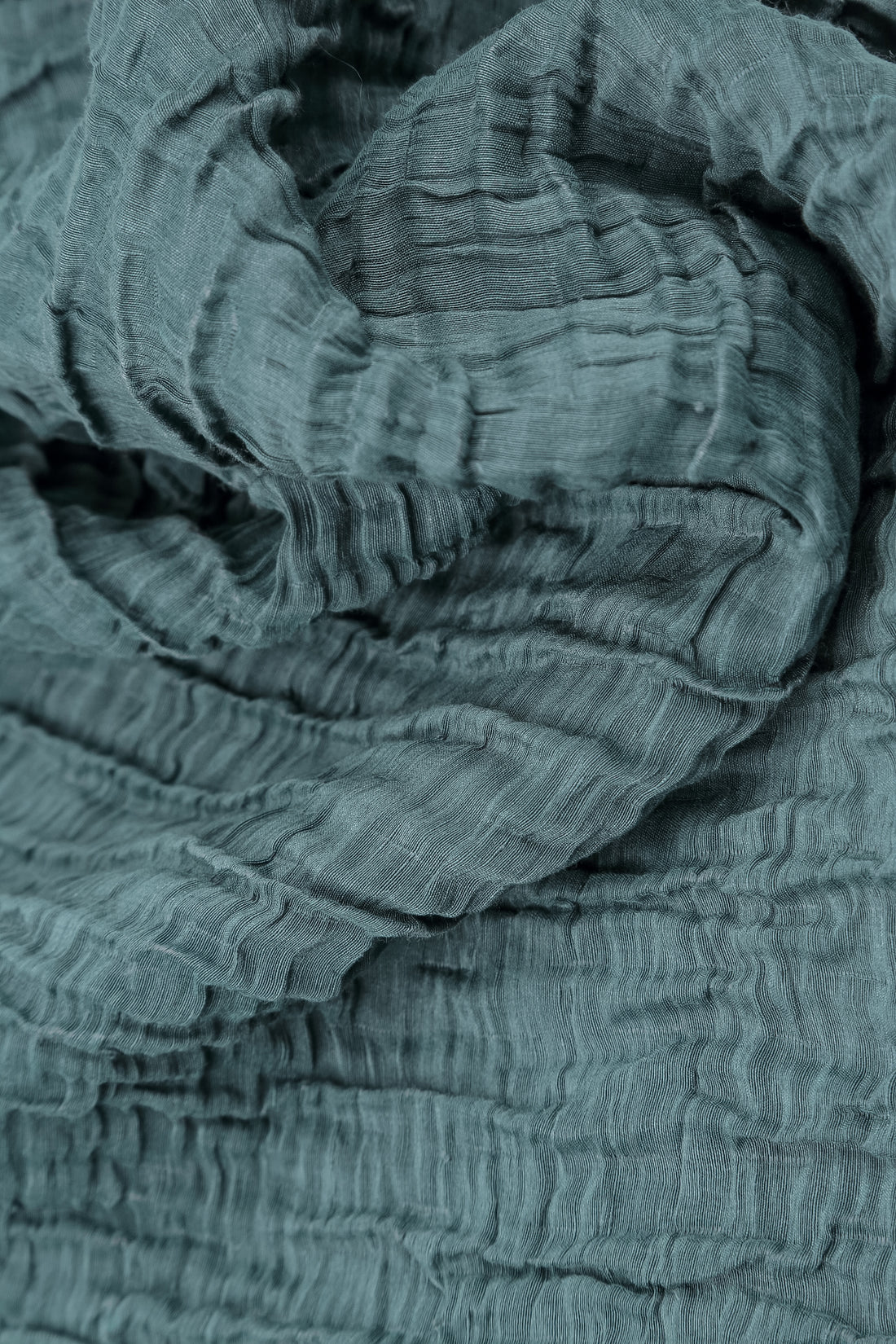 Asymmetric Slate Crinkled Silk Linen Blouse 5