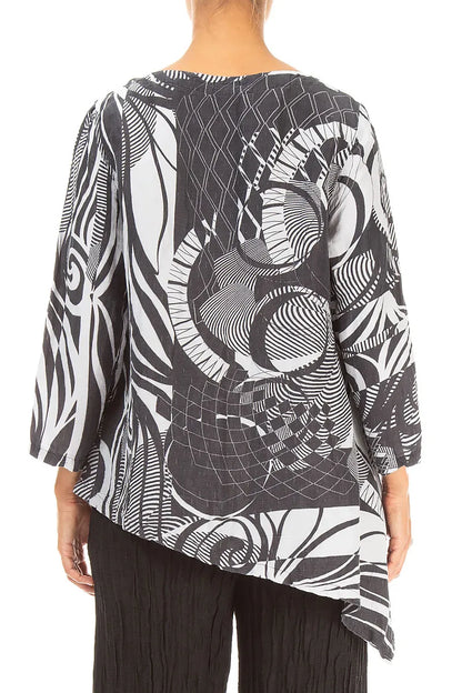 Tunique asymétrique texturée gris perle Orbit en soie