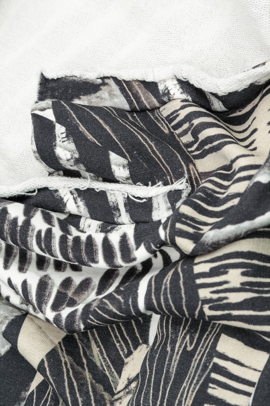 Asymmetric Wild Ink French Terry Cotton Blouse 6