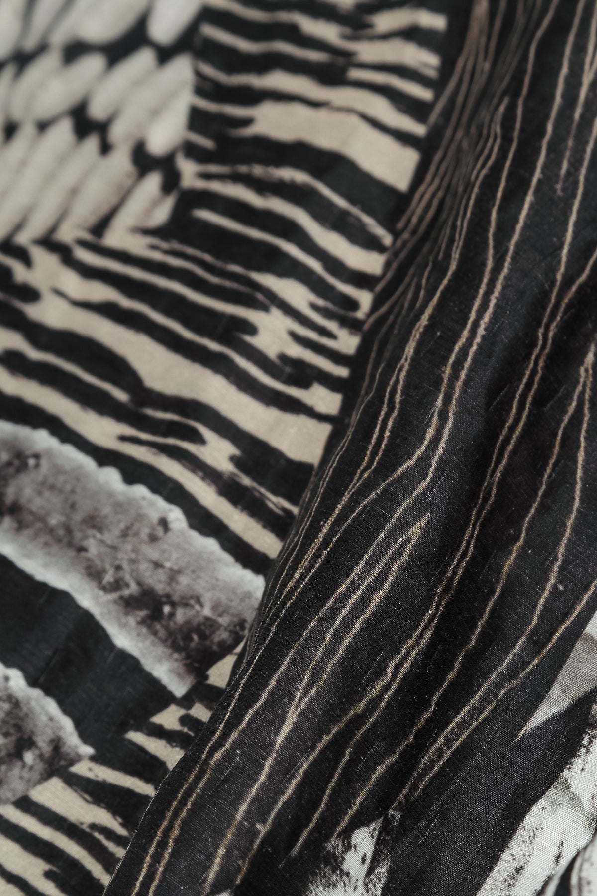 Asymmetric Wild Ink Textured Silk Tunic