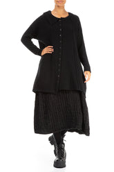 Asymmetrical Black Wool Cardigan 4