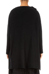 Asymmetrical Black Wool Cardigan 2