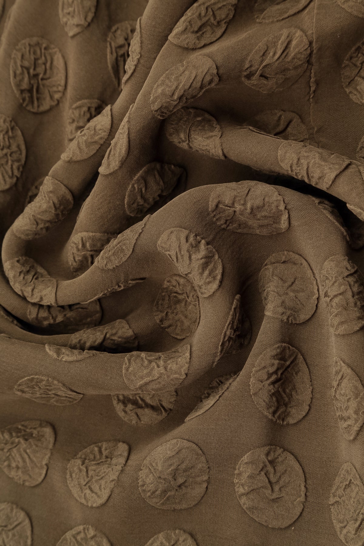 Asymmetrical Bubble Brown Silk Dress