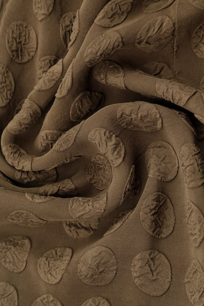 Asymmetrical Bubble Brown Silk Dress