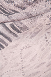 Asymmetrical Greige Printed Back Linen Shirt 5