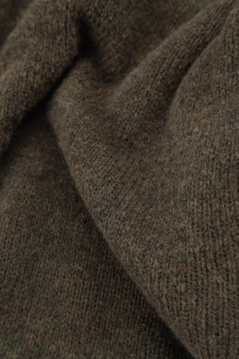 Asymmetrical Khaki Wool Cardigan 5
