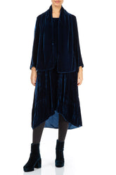 Azure Double Silk Velvet Scarf 2