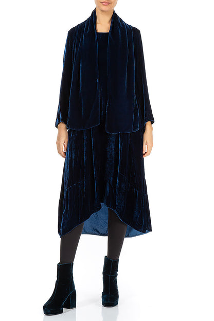 Azure Double Silk Velvet Scarf 2