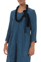 Azure Silk Velvet Bead Necklace 3