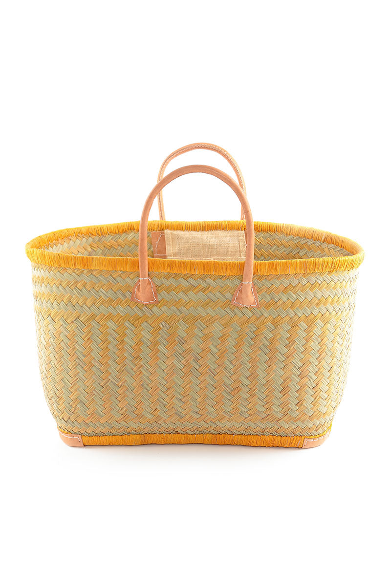 Natural Large Green French Market Basket 3