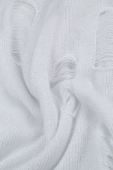 Distressed Detail White Linen Jumper 5