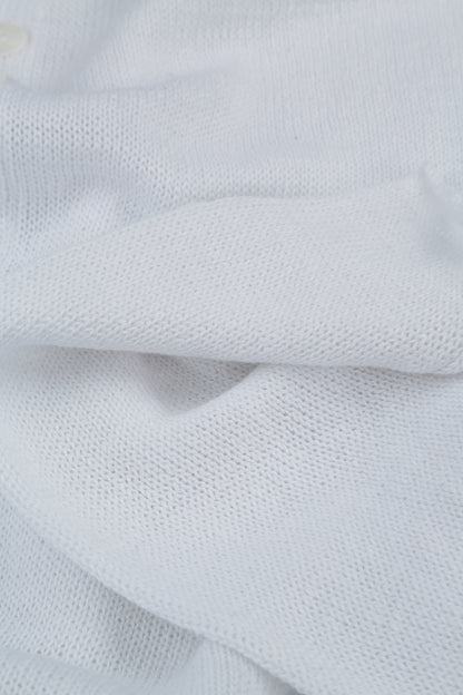 Scalloped V-Neck White Linen Jumper 5