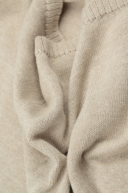 Boxy V-Neck Natural Linen Vest 6